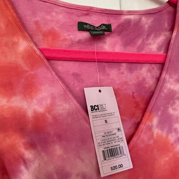 BNWT! wild fable, by Target, pink & orange, faded tie dye, mini babydoll dress - Picture 7 of 11